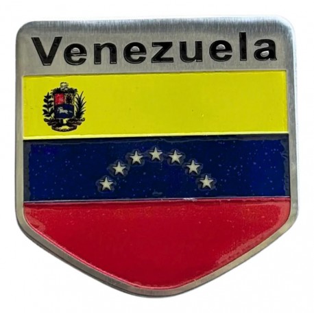 EMBLEMA BANDERA VENEZUELA METAL 5x5cm (RCR)
